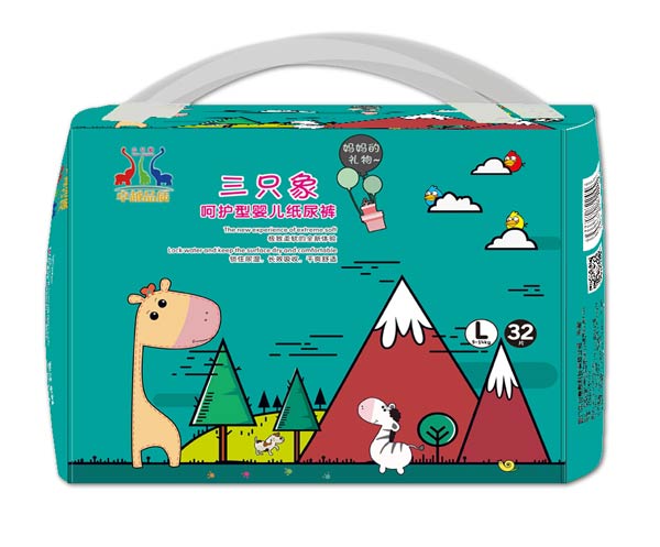 三只象呵護型嬰兒紙尿褲L32片