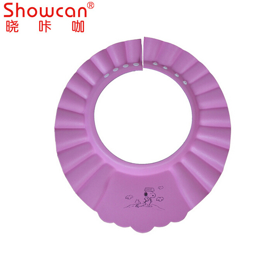 加厚嬰兒高彈可調節(jié)EVA洗澡帽紅