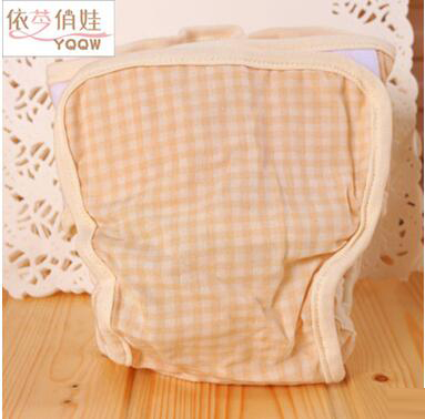 有機(jī)棉彩棉純棉紗布嬰兒隔尿褲新生兒寶寶尿布褲可調(diào)節(jié)透氣防水