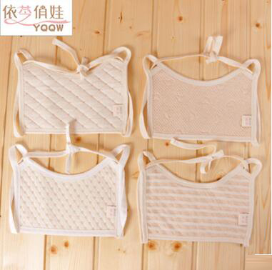 3-24個月有機棉彩棉純棉冬款提花夾棉嬰兒口罩式圍兜寶寶口水巾