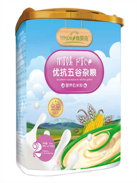 雅嬰島優(yōu)抗五谷雜糧營養(yǎng)奶米粉2段