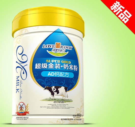 深愛牧場AD鈣超級金裝奶米粉鐵聽