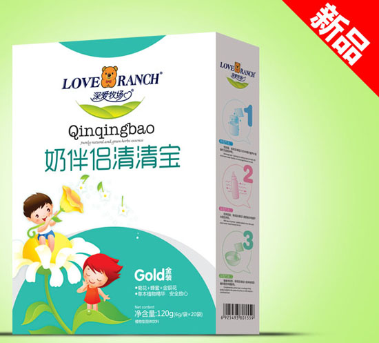 深愛牧場(chǎng)奶伴侶金裝清清寶盒裝