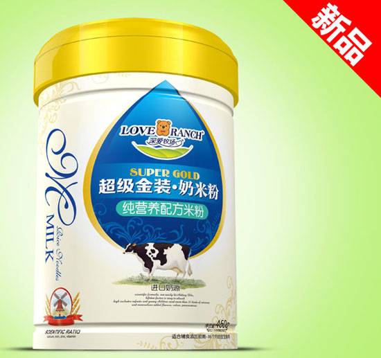 深愛牧場純營養(yǎng)超級金裝奶米粉鐵聽